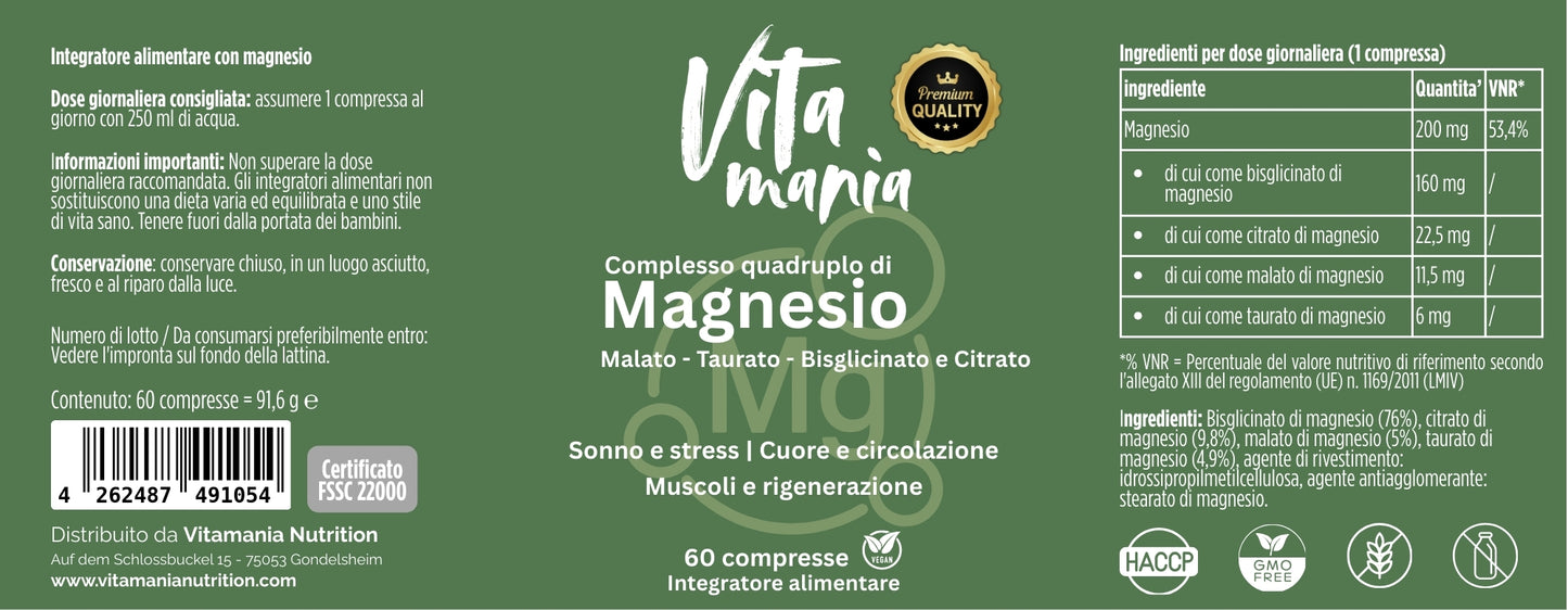 Vitamania Magnesio Complex - 60 compresse vegane