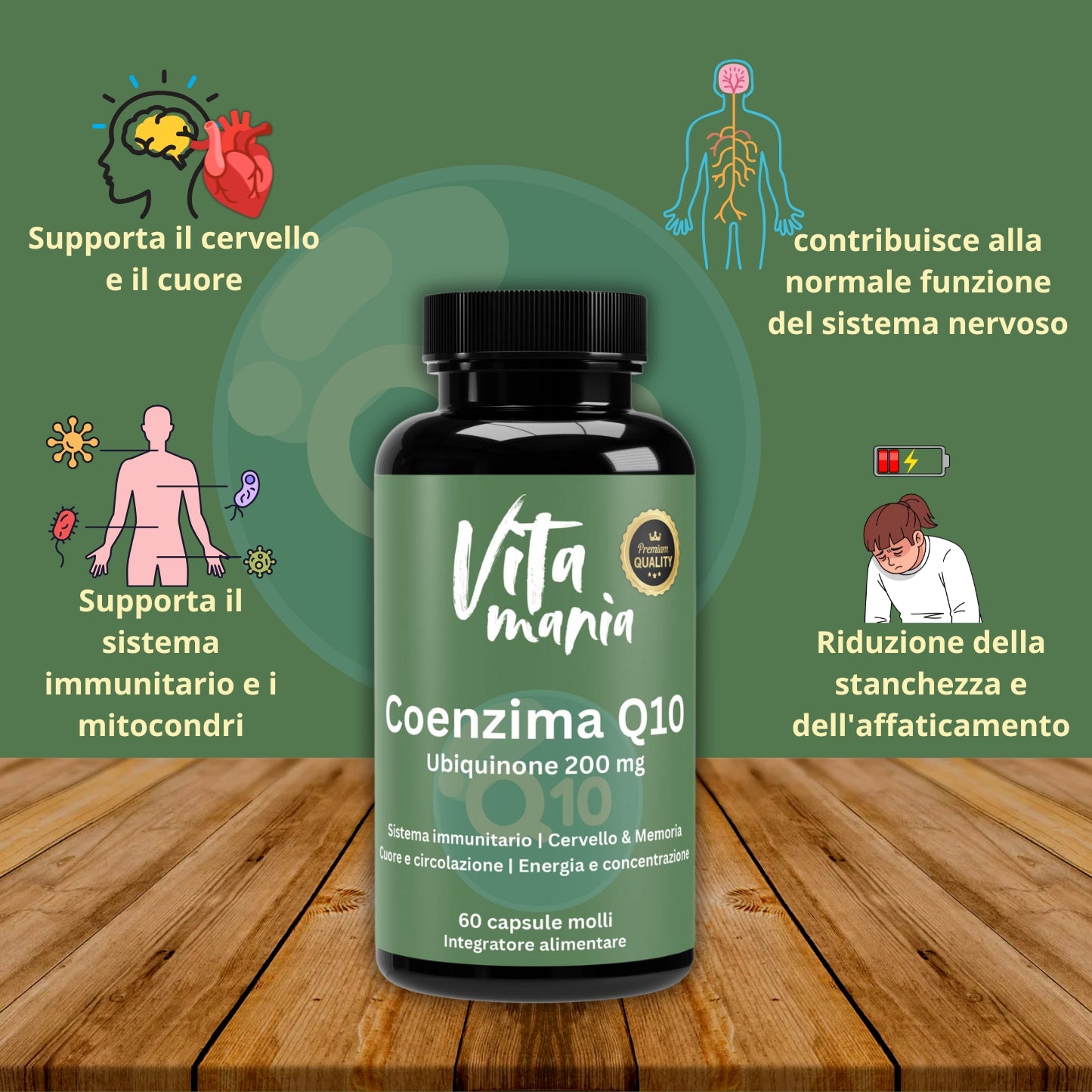Vitamania Coenzima Q10 200 mg - 60 capsule molli
