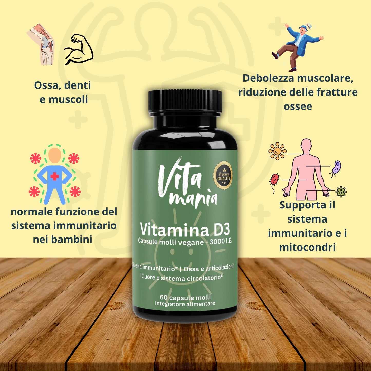 Vitamania Vitamina D3 3.000 UI - 60 capsule vegane