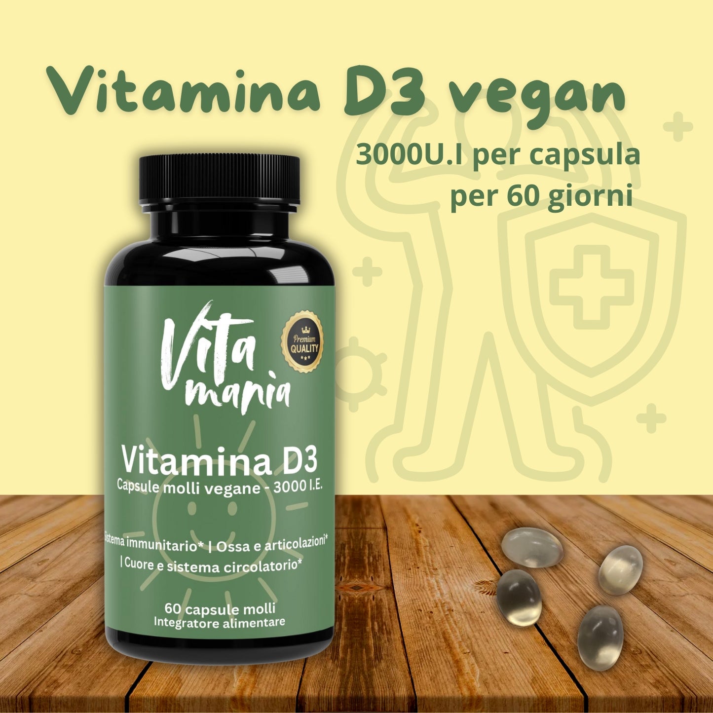 Vitamania Vitamina D3 3.000 UI - 60 capsule vegane